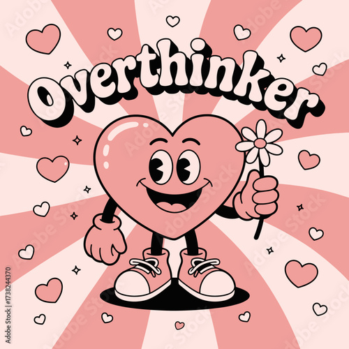 Cute overthinker heart t shart