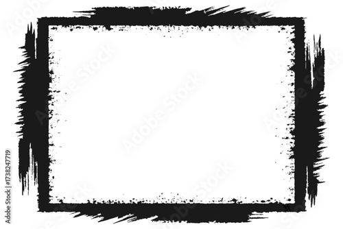Grunge border texture . Grunge style frames are black on white background. Grunge frame Scratched grunge urban texture dust overlay distressed grainy abstract vector design on transparent background.	