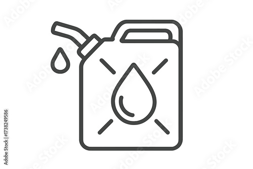 Gasoline canister line icon. Jerrycan symbol. Fuel, petrol, and oil concept. Energy and power. Automotive industry pictogram. Emergency fuel for car or generator. Vector.