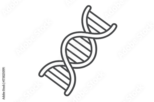 DNA icon. Gene helix structure. Vector illustration for genetics, biology, evolution and science concepts. Chromosome and genetic research symbol. Medical line pictogram.