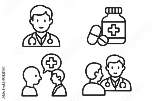 Health pulse icon in linear style, vector cartoon illustration with transparent background, medical heartbeat symbol, cardiology concept, vital signs graphic design, healthcare element