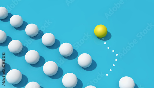 Different Direction And New Business Creative Strategy And Solution. Standing Out from The Crowd Concept