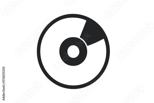 CD DVD disk icon. Vector music, audio or video compact disc symbol. Simple flat illustration for web, logo, app, UI. Digital data storage, album, software or movie concept.