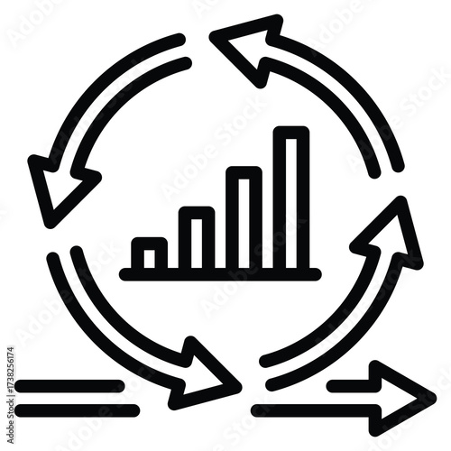 Lean Agile Growth Icon Line Vector Illustration