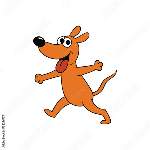a dog is dancing happily on white background