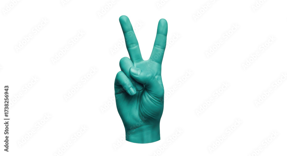 Obraz premium Isolated hand showing peace sign gesture, conceptual freedom, unity, greeting symbol