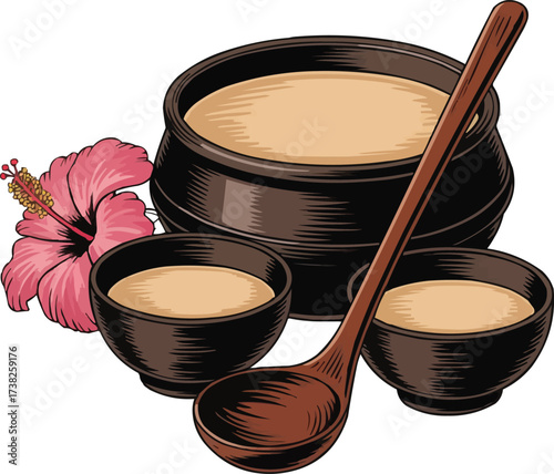 vector illustration of a set of cosmetics