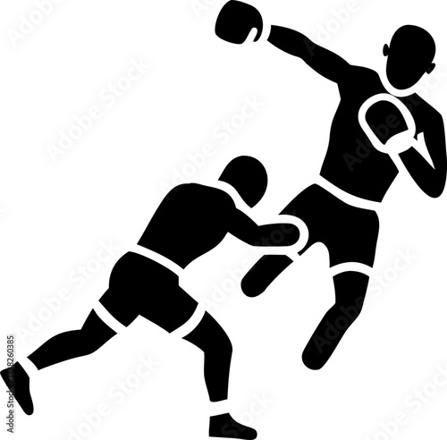 Boxer landing a knockout punch.