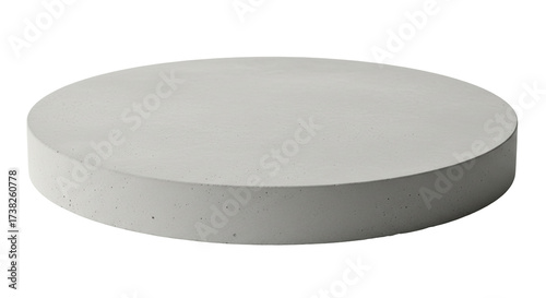 Fotografia Isolated cement block, solid round piece, neutral color for product photography