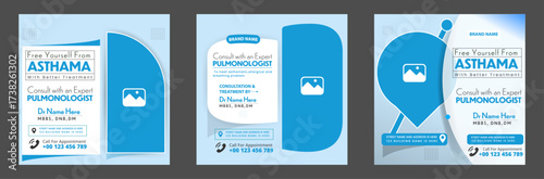Professional Pulmonologist Asthma Care social media
post or Flyer template