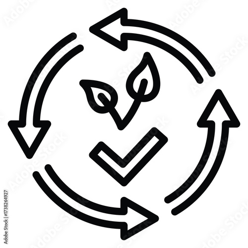 Lean Growth Strategies Icon Line Vector Illustration