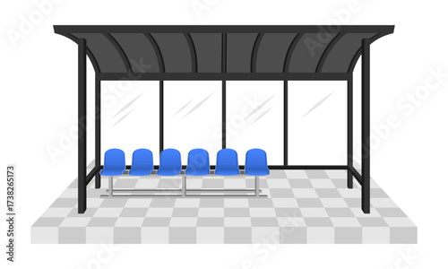 bus shelter with bench chair vector illustration isolated on white background.