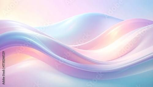 Dreamy pastel abstract waves in soft gradient with smooth textures