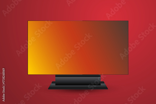 A Modern LED screen Mock up vector design, A LED Digital Display screen Mock up used for Technology Display concepts  and Signage Digital Vcetor and illustration, Hug LED Mock Up