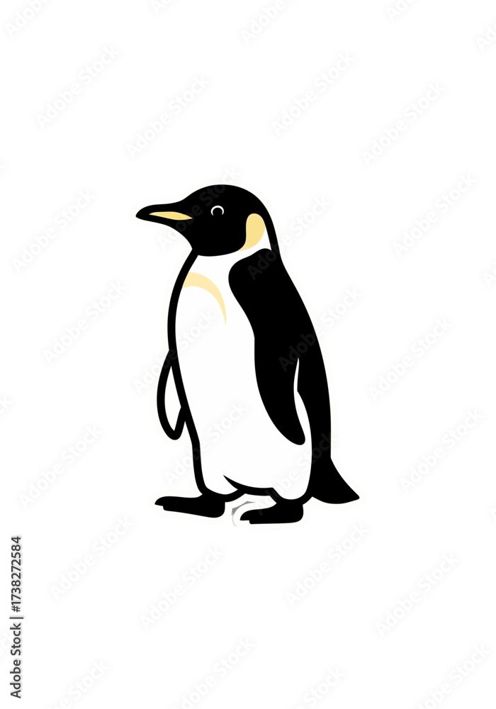 Obraz premium Cute Cartoon Penguin Vector Sticker Illustration