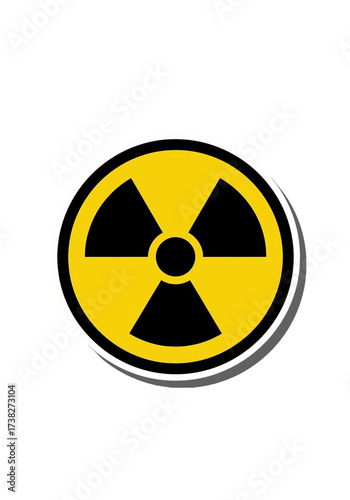 Nuclear Radiation Warning Symbol Flat Design Sticker