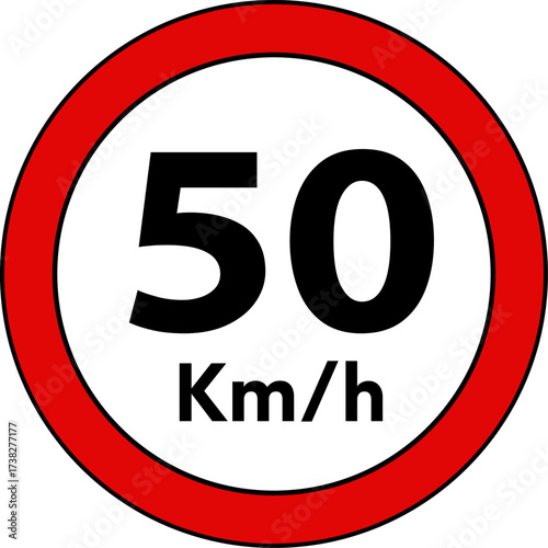 Speed Limit 50 Sign Vector