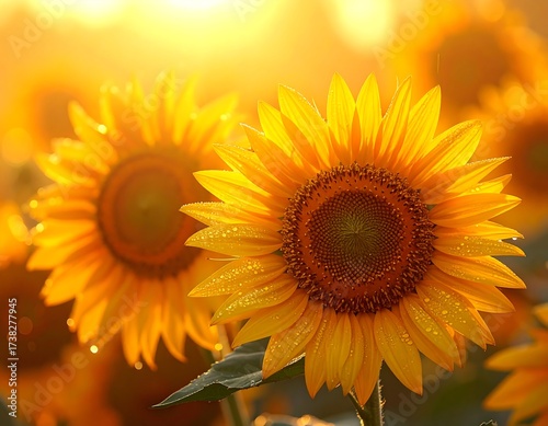 Wallpaper Mural Golden Sunflowers in a Field. Torontodigital.ca