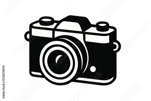 Classic photographic camera symbol for digital media and creative design projects
