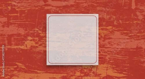 A red and orange grunge background with a white square centered on it.
