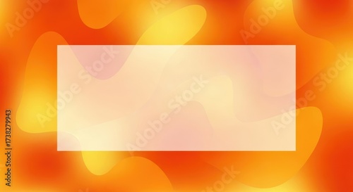 Abstract orange and yellow gradient background with a white rectangular frame.