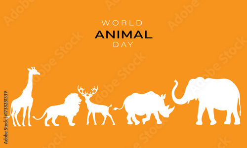 World Animal Day Celebration with Wildlife Silhouettes