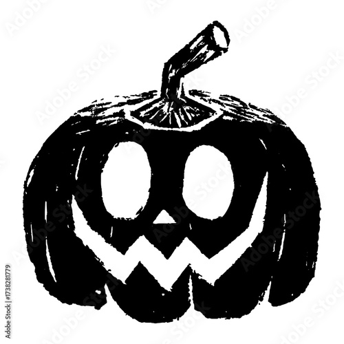 Jack O Lantern Halloween Pumpkin Illustration With Rough Texture