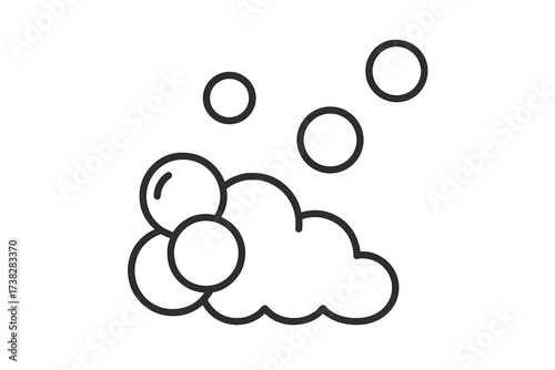 Bubble and foam thin line icon for web and graphic design. Soap suds vector illustration. Clean and fresh concept. Symbol for washing, hygiene, shampoo or carbonated drink.
