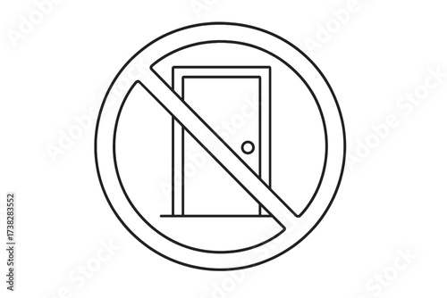 No entry sign vector icon. Do not enter symbol. Access denied or restricted area concept. Thin line illustration for private property or authorized personnel only warning.