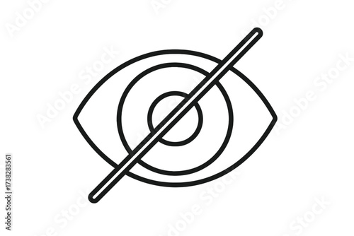 No view icon. Hide password, sensitive content symbol. Invisible, hidden, secret concepts. Vector for web, app UI, UX design. Security, privacy, censored, forbidden data graphic.