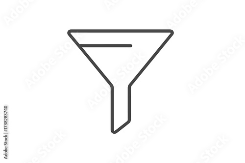Sales funnel line icon for marketing and business. Lead generation and conversion rate optimization concept. Data filter and analysis process symbol for web and apps.