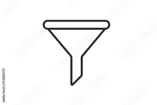 Sales funnel vector icon for marketing conversion and lead generation. Minimalist filter sign for data processing & customer journey. Business pipeline symbol for web and apps.