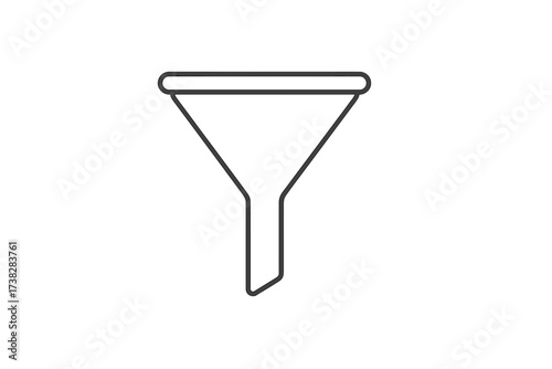 Sales funnel for business and marketing. Lead generation and conversion process. Vector icon for website and app design. Minimalist filter symbol for data analysis.