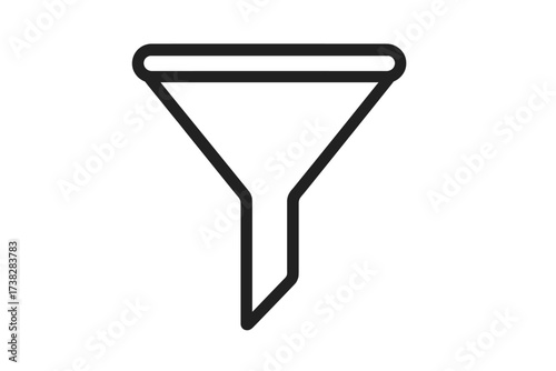 Sales funnel icon for lead generation, marketing conversion, data filtering. Vector for business process, analysis, website UI, pipeline, sorting data, customer journey.