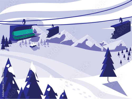 Mountains landscape with ski sketch vector 12