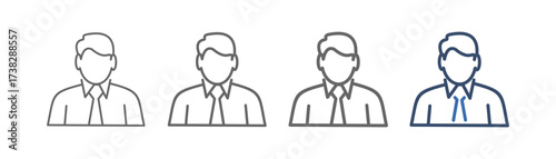 
outline icon set businessman with entrepreneur design