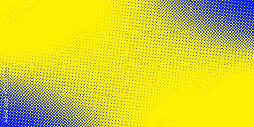 Dots halftone blue yellow color pattern gradient texture with technology digital background. Dots pop art comics with summer background.