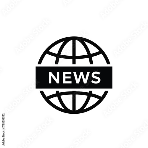 Vector art of globe with news banner, , representing global news, information, and international communication