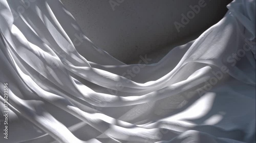 White Fabric Draped in Sunlight