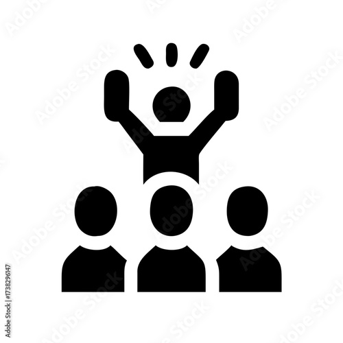 Boxers surrounded by cheering crowd silhouette.