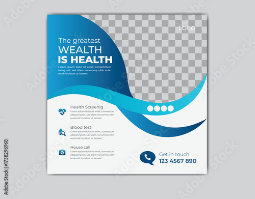 Modern Health Banner Template â€“ Medical & Wellness Social Media Design