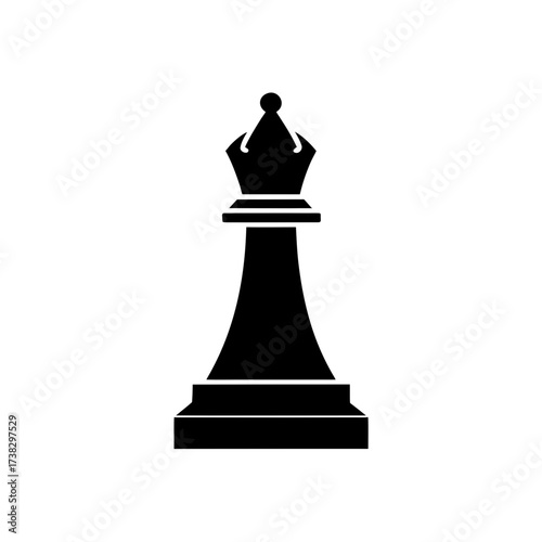 Isolated black chess bishop piece image on transparent background silhouette