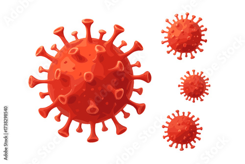 Coronavirus 3D virus cell model isolated. Covid-19 pathogen microbe. Pandemic outbreak concept. Medical, healthcare, infectious disease, virology, epidemiology illustration.