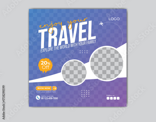 Modern Travel Agency Banner Design for Social Media