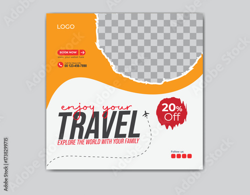 Modern Travel Agency Banner Design for Social Media & Ads