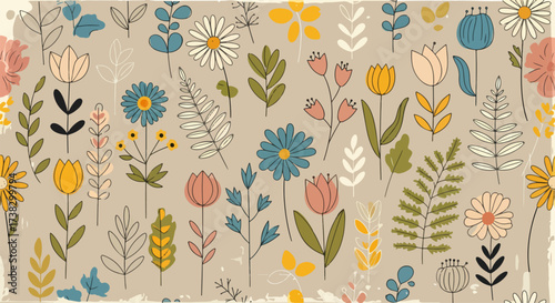 Seamless pattern with abstract flowers. Abstract seamless pattern with flowers
