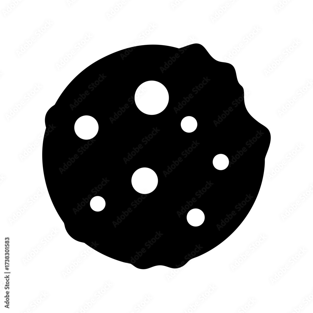 Fototapeta premium Delicious chocolate chip cookie with a bite taken out on white background