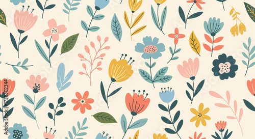 Vector illustration. seamless botanical pattern
