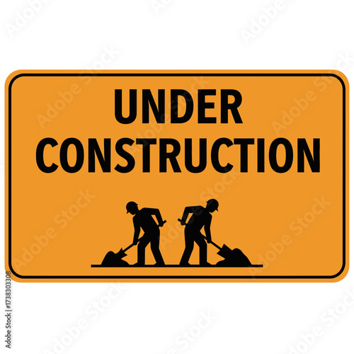 Under Construction Sign – Road Work Safety Warning Board