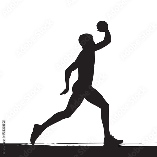 Direct & Action-Oriented: Dynamic Monochrome Vector of Athletic Man 